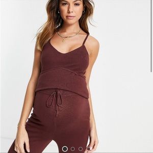 ASOS Design Maternity burgundy lounge cami top